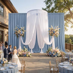 30ftx15ft Dusty Blue Backdrop Curtains for Parties, Wrinkle Free Polyester Photo Backdrop Drapes 6 Panels 15 ft Long Back Drop Cloth Drapery for Wedding Birthday Photography Background Party - Image 3