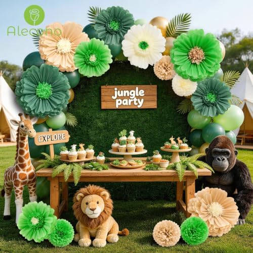Alecono 9 Pcs Giant Paper Flowers Decorations for Wall (24", 20", 14") - Image 2