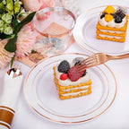 DaYammi 210PCS Rose Gold Plastic Dinnerware Set for 30 Guests - Image 4