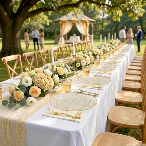 DaYammi 175PCS Gold Glitter Plastic Dinnerware Set for 25 Guests - Image 6