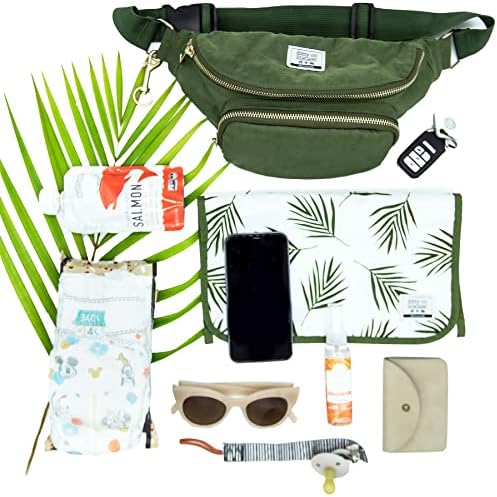 Ditty Co. - Lanikai Small Diaper Bag - Portable Changing Pad - Crossbody Bags For Women - Fanny Pack - Baby Travel Essentials (Olive Green) - Image 6