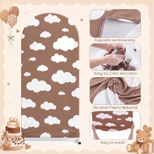 Tingjoo 3 Pcs We Can Bearly Wait Arch Backdrop Cover, 4/5/6ft - Image 3