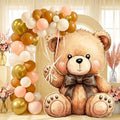 Mifoci 121 Pcs Brown We Can Bearly Wait Baby Shower Decoration 35x30'' Large Bear Cardboard Cutout Standup with 120 Balloon Teddy Bear Baby Shower Decor for Gender Reveal Birthday Party Photo Backdrop by Mifoci