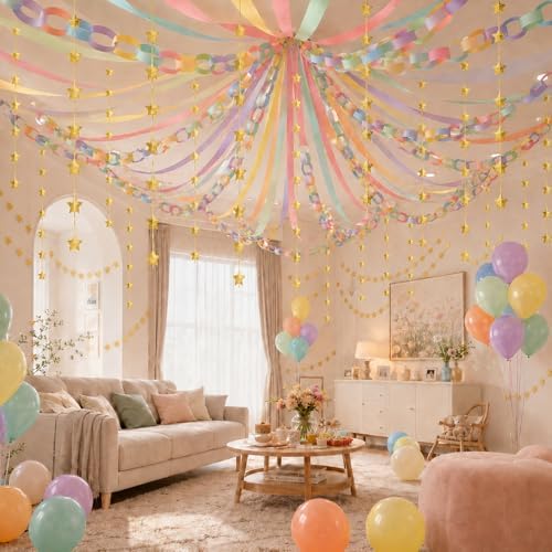 360 Sheets Colorful Paper Chains Strips and Star Garland for Fancy Party - Image 4