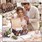Wedding Wooden Keepsake Box, Flower, Wood, 11.02 x 8.86 x 4.92 Inches - Image 4