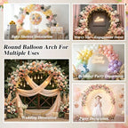 Balloon Arch Stand Metal Round Backdrop Stand Circle Balloon Arch Frame Wedding Arches 5FT for Ceremony Birthday Party Baby Shower Decoration - Image 3
