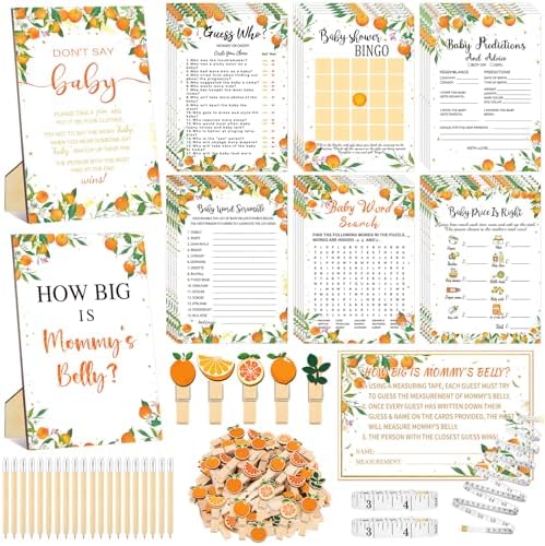 Funnymoom 426 Pcs Baby Shower Games Little Cutie Set, 8 Activity Games by Funnymoom