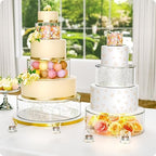 NPPLUS 3 Pcs Round Acrylic Cake Stand with Lid, Clear Fillable Cake Tier - Image 2