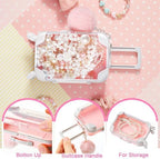 VioraWhite 40 Pcs Mini Suitcase Empty Box and Plush Ball Set, Pink - Image 3