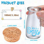 24 Pieces It's a Boy Baby Shower Party Favors Vintage Milk Favor Jars DIY Glass Milk Jars Bottles Blue Mini It's a Boy Sports Baby Shower Bottles with Cork for Guests Gender Reveal Centerpiece Decor - Image 2