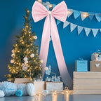 Giant Bow Decoration, 75x18 Inch Big Bows for Backdrop, Large Satin Ribbon Tie Bow for Wedding Engagement Baby Shower Bridal Christmas Birthday Party Wall Decor (Pink) - Image 4