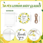Funnymoom 50 Sets Lemon Party Favors for Guests Baby Shower Decorations with Acrylic Shot Glasses Lemon Theme Supplies for Summer Birthday Bridal Shower Gender Reveal Party - Image 6