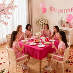2 Pack Hot Pink Spandex Tablecloths for 34x34 Inch Square Tables, Stretch Fitted Table Clothes with Pleated Ruffle Skirt for 34” Table, Wrinkle Free and Elastic, for Party Kitchen Home Dining - Image 4
