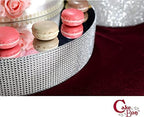 Cakebon Cake Stands - 13.5" Silver with Faux Rhinestones for Cakes and Pastries - Lightweight Polystyrene Foam for Party, Sturdy Wedding Cake Stand - Image 5
