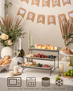 LAUCHUH 3 Tier Serving Trays for Party, Porcelain Dessert Party Display Set - Image 3