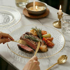 I00000 150 Clear Plastic Plates Set, Disposable Hammered Plates for party - Image 4