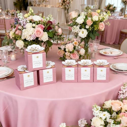 FEIYI 20 PCS Favor Boxes, Dusty Rose Candy Boxes 2.55x2.55x2.55 - Image 6