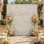 20×10 Beige Backdrop Curtains for Wedding Party Decorations Wrinkle Free by LeegleriTableSkirt
