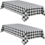 Hiasan Buffalo Plaid Tablecloth 2 Pack, 54 x 108 inch, Black and White by Hiasan