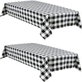 Hiasan Buffalo Plaid Tablecloth, 2 Pack, 54 x 80 inch, Black and White by Hiasan