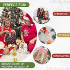 12 Pack Reusable Christmas gift bags with 15 gift tags. Gift sacks. Fabric drawstring holiday gift bags in assorted sizes. Xmas bags for presents, parties & stocking stuffers. (CE3) - Image 6