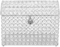 Crystal Wedding Card Box with Heart Lock Wedding Money Box Treasure Chest Silver Bead Card Receiving Memory Storage for Wedding Reception Birthday Graduation Baby Shower Party (Silver) by Unknown