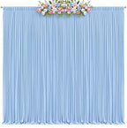 10x10ft Baby Blue Backdrop Curtain for Baby Shower Parties Wrinkle Free Fabric Backdrop Curtain Wedding Photo Backdrop Drapes for Boy Birthday Party Gender Reveal Photography Back Drop 2 Panels 5x10FT - Image 2