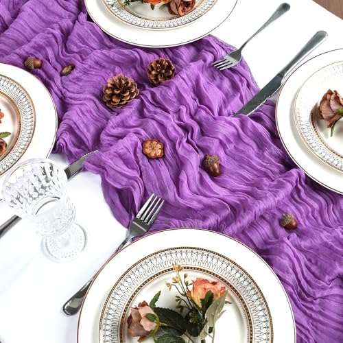 12 Pack 23 x 120 Inch Purple Table Runner 10Ft Cheesecloth - Image 4