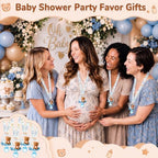 Coume 60 Pcs Baby Shower Party Pacifiers Necklace Bear Bottle Acrylic Pacifiers Charm Pacifier Chain for Guests Gender Reveal Party Favors Prize Table Scatter (White,Blue,Cute) - Image 6