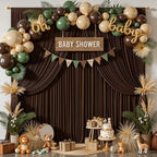20x10ft Brown Backdrop Curtain Panels for Parties - Wrinkle Free Polyester Photo Curtain Backdrop Wedding Back Drop Fabric Drapes for Party Decorations Background for Photography - Image 3