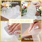 Frosted Arch Acrylic Table Numbers for Wedding Reception - 5" x 7" White Font Centerpiece Set with Holder Stands & Head Table Sign - Anniversary, Event, Party, Wedding set 1-15 - Image 4