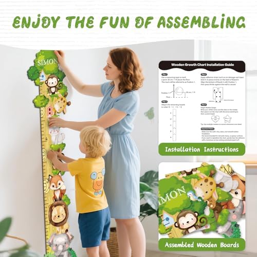 Personalized Name Wood Height Chart for Kids Wall Display - Image 4