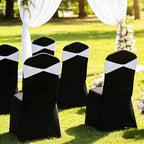 Spandex White Chair Sashes Bows 60 Pcs White Chair Sashes Elastic Chair Cover Bands Ties Without Buckle for Wedding Birthday Party Ceremoney Events Decoration - Image 6
