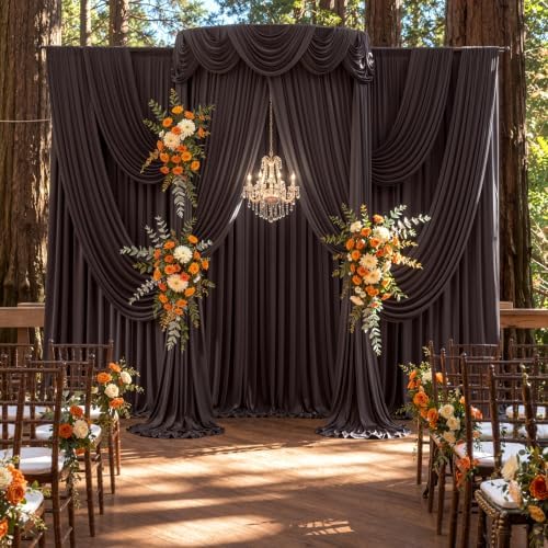50ftx14ft Brown Backdrop Curtain for Wedding Parties - Image 6