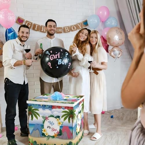 AmazingSpark 28in Giant Gender Reveal Gift Box Kit, Stitch and Angel - Image 5