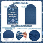 Serencatcher 7.2ft 6ft Denim Blue Jean Baby Shower Arch Backdrop Cover 2pcs - Image 3