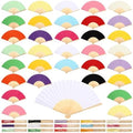 Qunclay 150 Pcs Paper Fans for Weddings Handheld Folding Fan, Bright Color by Qunclay