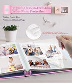 Artfeel Photo Album Self Adhesive Scrapbook Album for 3x5 4x6 5x7 8x10 Pictures,120 Pages Linen Cover with Display Window DIY Photo Book,Ideal Gifts for Family Travel Wedding Baby - Image 3