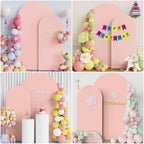 Wokceer Arch Backdrop Cover 7.2FT, 6FT Pale Pink Arch Cover Stretchy - Image 5
