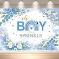 10x6.5ft Baby Shower Backdrop Decorations Blue Floral Baby Shower Banner Backdrop Photo Booth Background for Baby Party Photography Props for Boy's or Girl's Party Supplies(Boy Style) by DewPrint