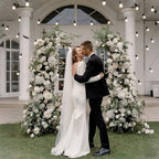EMART Balloon Arch Stand 7.5 X 6.2FT Set of 2 Gold Half Wedding Arch Stand - Image 2