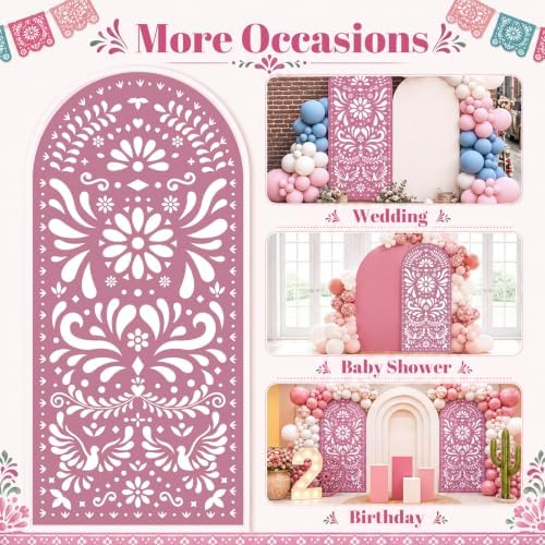 Gerrii 6 ft Cielito Lindo Arch Backdrop, All-in-one Stand up, Pink - Image 4