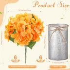 Mimorou 6 Set Floral Table Centerpiece Fake Hydrangea Decor, Orange - Image 3