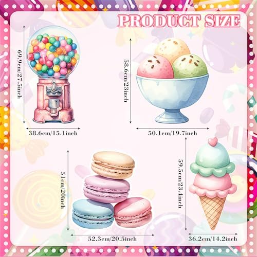 Honoson 4 Pcs Large 32" Candyland Cardboard Cutouts Candy Party Decorations - Image 4