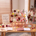 36 Pcs Artificial Flowers Table Centerpiece with Vases Colorful Wildflower Centerpieces Silk Flower Arrangement for Wedding Baby Shower Table Centerpieces Party(Multi Color,Pink) - Image 2