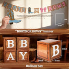 Boots or Bows Gender Reveal Decorations - 130Pcs Boy or Girl What Will Baby Be Gender Reveal Party Supplies Include Backdrop Balloon Garland Tablecloth Boots or Bows Banner Cake Cakecup Topper - Image 7