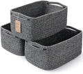 3 Pack Storage Baskets for Organizing, 13.7×9.5×6.3", Mixed Black by MaxuniTechLife