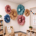 Giegxin 6 Pcs 31.5", 24" Boho Paper Flowers Classroom Bulletin Board Decor by Giegxin