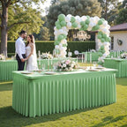 8 Pack Sage Green Table Cloth for 6 Foot Rectangle Tables Spandex Fitted Tablecloth 6ft Stretch Table Covers Skirt Green Banquet Tablecloths Wrinkle Free Tablecloth for Party Wedding Birthday Event - Image 4