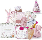 25-Pcs Luxury Baby Gift Basket Set, 0-12M Baby Shower Basket by Budyvayi